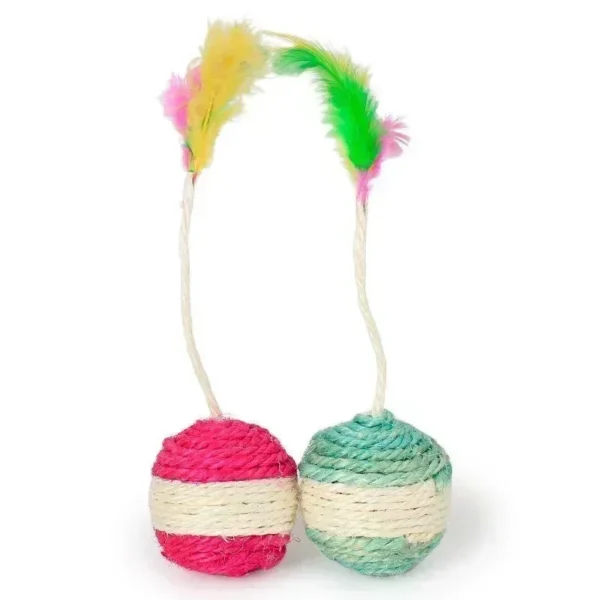 1Pc Cat Toy Sisal Scratching Ball Training Interactive Toy for Kitten Pet Cat Supplies Feather Toy  Cat Toys Interactive 5