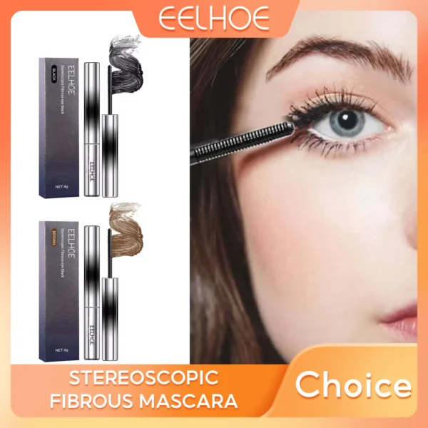 EELHOE Silk Fiber Curling Eyelash Extension Mascara Lengthening Long Lasting Waterproof Eyes Black Lashes Brush Makeup Cosmetics