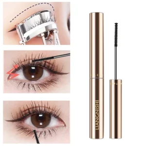 Silk Fiber Matte Mascara Makeup Ultra-Fine Brush Lengthens Eyelashes Waterproof Fast Dry Brown Black Curling Mascara Comestic 3
