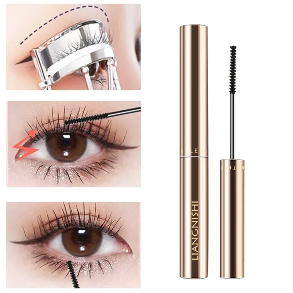Silk Fiber Matte Mascara Makeup Ultra-Fine Brush Lengthens Eyelashes Waterproof Fast Dry Brown Black Curling Mascara Comestic 3