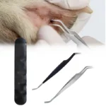 Tick Removal Tool for Pets Stainless Steel Pet Flea Removal Tool 2-in-1 Tick Removal Tool Professional Tick Removal Tweezers Dog