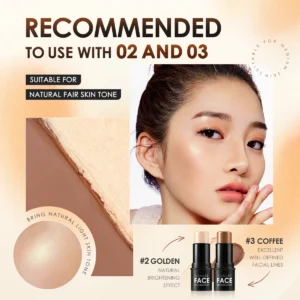 FOCALLURE Waterproof Shimmer Face Bronzer Highlighters Glitter Corrector Contour Illuminator Stick Creamy Blush Makeup Cosmetics 2