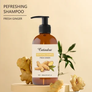 300ml Fresh Ginger Refreshing Shampoo Dry Curly Fluffy Hair Nourishing Straightening Shampoo Conditioner for Female 3