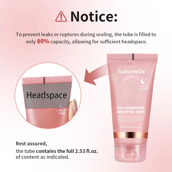 Lakerain Collagen Night Wrapping Mask Elasticity Hydration Care Reduces Sagging & Dullness Hydrolyzed Collagen For Glowing Skin 5