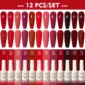 Mxsi 12pcs 15ML Gel Nail Polish Set Sparkle Red Gel Polish Soak Off UV LED Gel Varnish Kit 120 Colors Nail Art Manicure Gifts