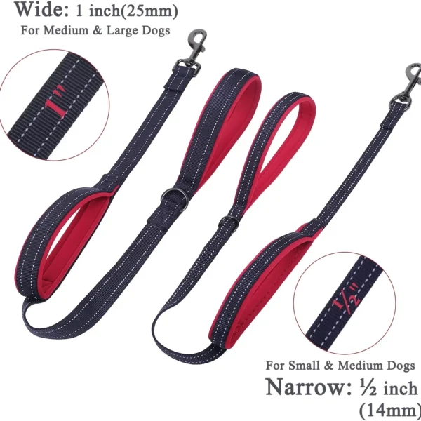 Dog Leashes Outdoor Travel Dog Training Chain Heavy Duty Double Handle Lead for Greater Control Safety Training Dual Handle 5