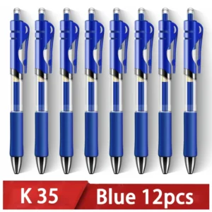 Retractable Gel Pen,Black, Red,Blue Ink Ballpoint for Writing,Office and School Supplies,Stationery,0.5mm Retractable,12 Pcs Box