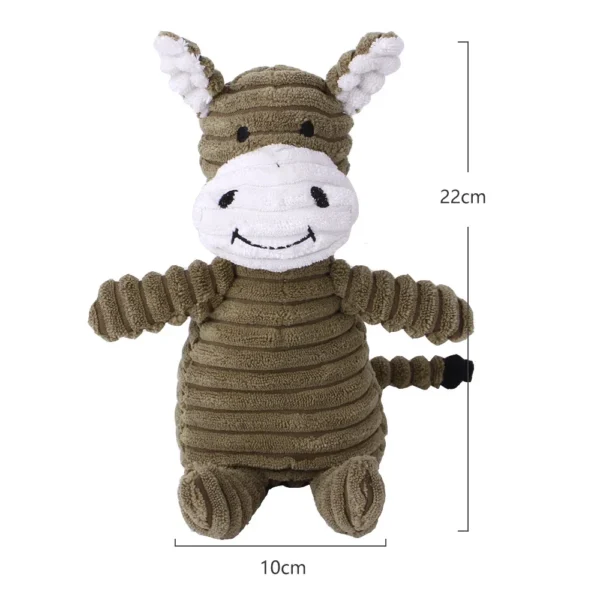 Plush Dog Toy Animals Shape Bite Resistant Squeaky Toys Corduroy Dog Toys for Small Large Dogs Puppy Pets Training Accessories 4