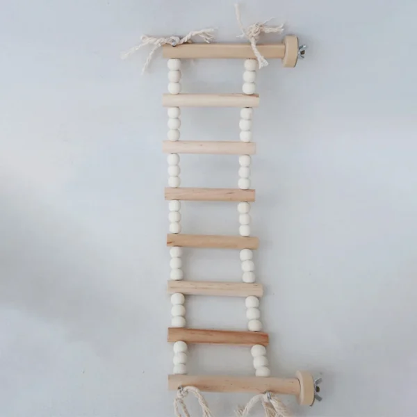 5/8 Steps Wood Ladder Pet Interactive Bird Parrot Toy Ladder for Hamster Cage Funny Grinding Stick Climbing Toy Bird Accessories 5