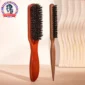 2pcs Premium Bristle Hairbrush with Wooden Handle-Reduces Frizz and Static- Scalp Massage Bristle Brush Set for All Hair Types