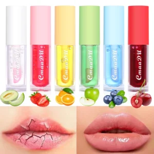CmaaDu 6-Color Fruit-Flavored Color-Changing Lip Gloss | Long-Lasting, Moisturizing Lip Tint | Temperature-Activated, Hydrating