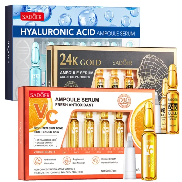 Vitamin C Face Whitening Serum Dark Spots Freckles Removal Hyaluronic Pore Minimizer Anti Aging Wrinkle Remove Golder Essence 2