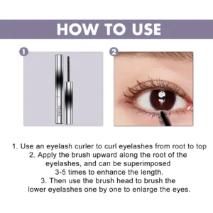 EELHOE Silk Fiber Curling Eyelash Extension Mascara Lengthening Long Lasting Waterproof Eyes Black Lashes Brush Makeup Cosmetics 6