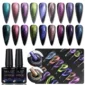 NAILCO 10ml Glitter Cat Eye Gel Polish Magic Magnetic Stick Gel Nail Soak Off UV Manicure Chameleon Gel Crystal Cat Eye Polish 2