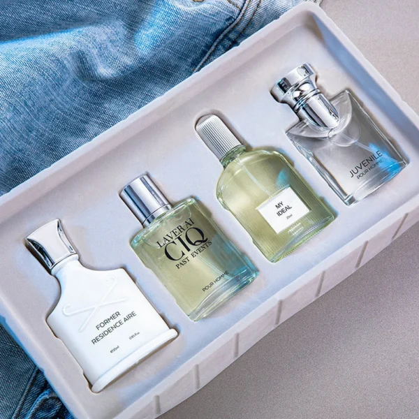 Brand Men Perfume 100ml Gift Box Four Piece Set Lasting Fragrance Body Spray Fresh Plant Floral Scent Pheromone Parfums Homme