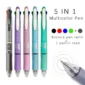 5 In 1 Multicolor Ballpoint Pens 4 Colors Ball Pen 1 Automatic Pencil With Eraser For School Office Writing Supplies Stationery