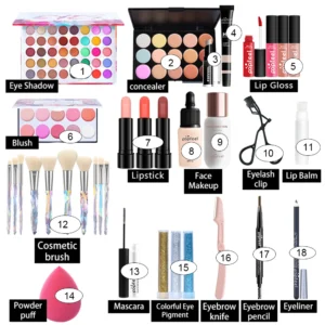POPFEEL All In One Makeup Kit for Women Full Kit Set, All in One Makeup Sets Include Eyebrow Eyeliner Eyeshadow 2