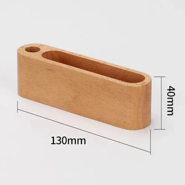 1pc Wooden Business Card Holder Organizer Office Desk Name Card Display Stand With Pen Slot Memo Pad Cards Stand Card Holder 4
