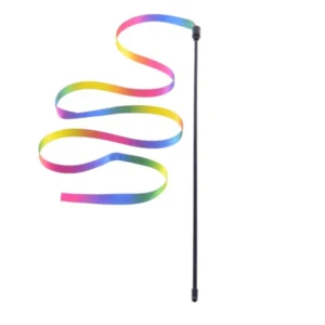 Pet Cat Toys Cute Funny Rainbow Strips Stick Cat Teaser Wand  Pet Toys for Cats Interactive Toys Cat Supplies Pet Products 6