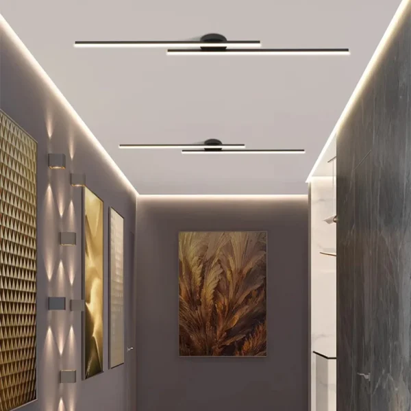 Long Aluminium LED Ceiling Light Modern Creative Design Ceiling Lamp Indoor Lighting Fixture Hallway Balcony Aisle Office Lustre 3