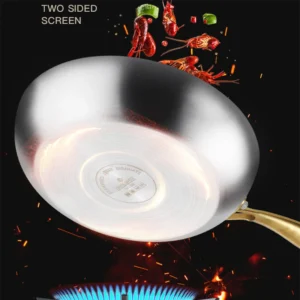 316 Stainless Steel Frying Pan Wok Pan Nonstick Cooking Fried Steak Gas Stove Pot Induction General Saucepan Kitchen Cookware 5