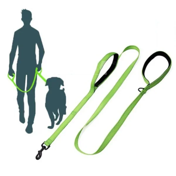 Dog Leashes Outdoor Travel Dog Training Chain Heavy Duty Double Handle Lead for Greater Control Safety Training Dual Handle 6