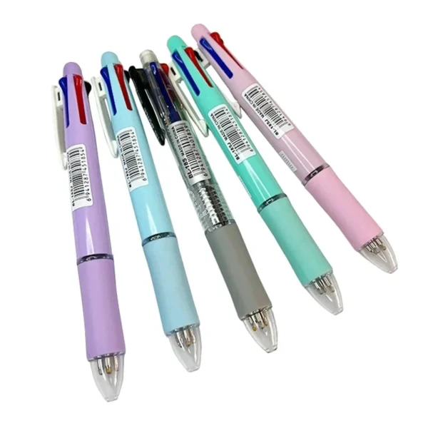 5 In 1 Multicolor Ballpoint Pens 4 Colors Ball Pen 1 Automatic Pencil With Eraser For School Office Writing Supplies Stationery 3