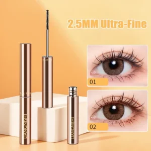 Silk Fiber Matte Mascara Makeup Ultra-Fine Brush Lengthens Eyelashes Waterproof Fast Dry Brown Black Curling Mascara Comestic 2