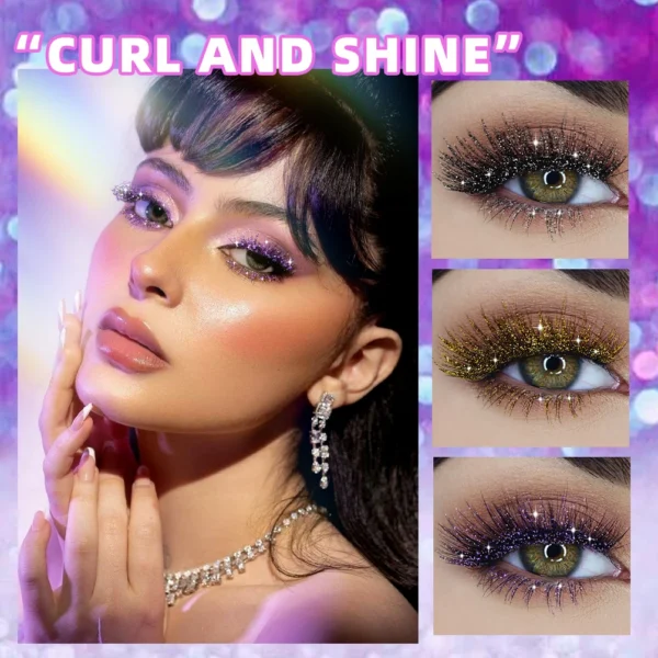 1 PC Diamond Mascara Shining Galaxy Sequins Sweat Proof Glitter Eyelashes Quick Dry Lasting Curling Thick Mascara Shimmer Makeup 2