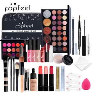 POPFEEL All In One Makeup Kit  for Women Full Kit Set, All in One Makeup Sets Include Eyebrow Eyeliner Eyeshadow 5