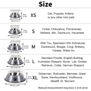 1PC Stainless Steel Pet Bowl Cat Bowl Dog Food Bowl Multi-Specification Anti-fall Food Bowl Food Bowl Feeding Pet Supplies 2