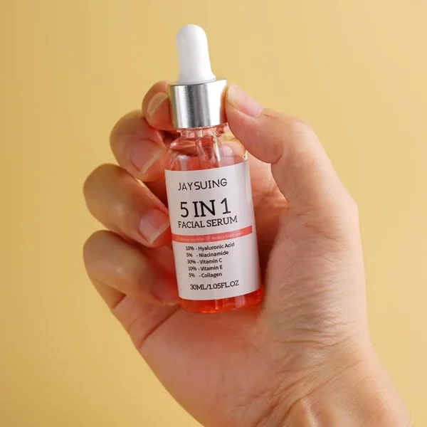 5 In 1 Fade fine lines Firming Face Serum Moisturizing brightning Vitamin C Hyaluronic Acid Facial Serum Shrink Pores Skin Care 3