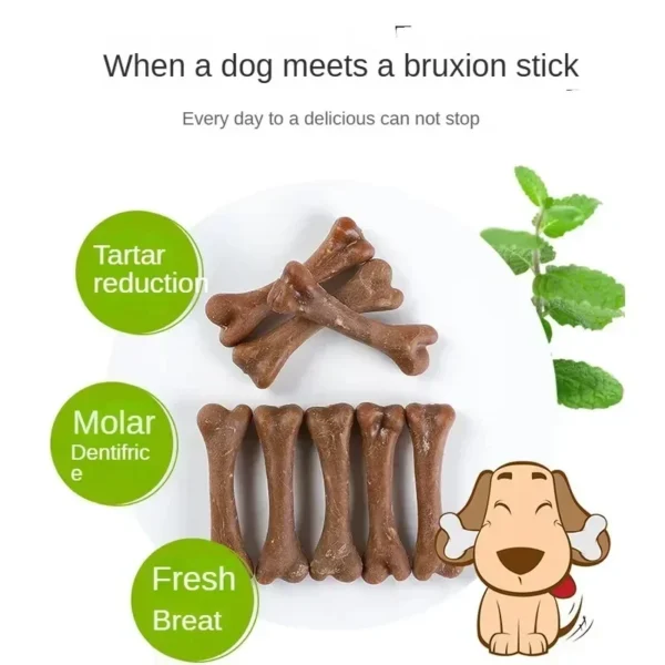 Dog Tooth Grinding Stick Pet Snack Puppy Snack Food Treats Chews Dog Oral Hygiene Toy Leather Cowhide Teeth Clean Stick for Dog 3