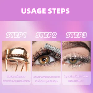 1 PC Diamond Mascara Shining Galaxy Sequins Sweat Proof Glitter Eyelashes Quick Dry Lasting Curling Thick Mascara Shimmer Makeup 6