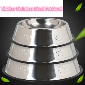 Quality Paw Stainless Steel Pet Dog Bowl Feeder Skidproof Anti-ant Shape Cat Dog Bowls Food Accessories Pet Supplies 6 Sizes 3