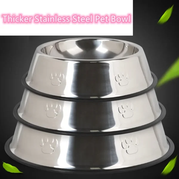 Quality Paw Stainless Steel Pet Dog Bowl Feeder Skidproof Anti-ant Shape Cat Dog Bowls Food Accessories Pet Supplies 6 Sizes 3