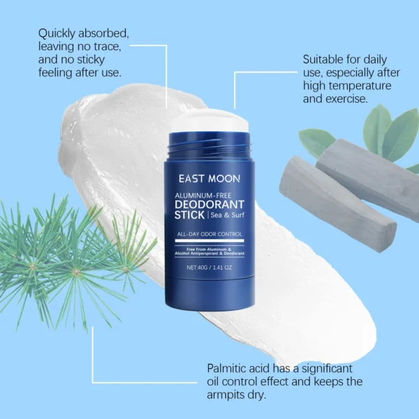 East Moon Men Sandalwood Deodorant Stick Anti Sweating Keep Drying Lasting Fragrance Remove Armpit Odor Underarm Refresh Sticks 6