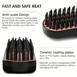 Men Beard Straightener Comb Ionic Hair Straightener Brush Anti-Scald Portable Straightening Comb Anti-frizz Hair Beard Brush 5