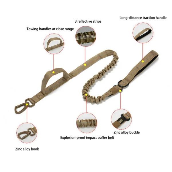Pet Dog Collar Leash Set Nylon Material Durable Dog Collar Reflective Leash Pet Tactical Training Dog Collar Large Dog Leash Set 4
