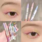 Cute Bear Liquid Eyeliner Lying Silkworm Eyelash Pen Matte White Pink Ultra-fine Color Eye Liner Pen Waterproof Eyes Makeup Pen
