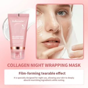 Lakerain Collagen Night Wrapping Mask Elasticity Hydration Care Reduces Sagging & Dullness Hydrolyzed Collagen For Glowing Skin 2