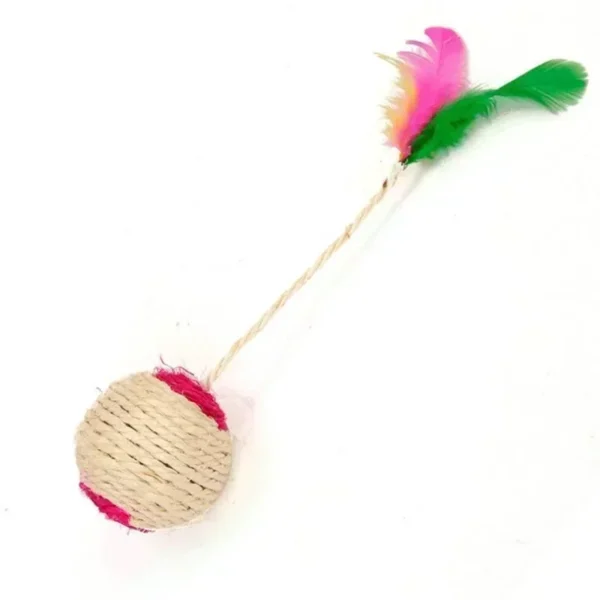 1Pc Cat Toy Sisal Scratching Ball Training Interactive Toy for Kitten Pet Cat Supplies Feather Toy  Cat Toys Interactive 6