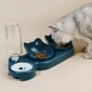 Pet Bowls With Water Feeder, 3 In 1 Ear Design Tilted Cat Water And Food Bowl Set With Gravity Water Bottle For Neck Protection 2