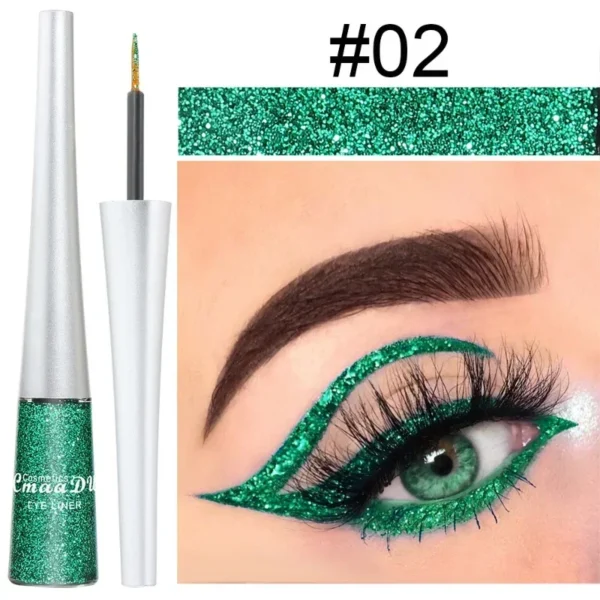 Glitter Liquid Eyeliner Pen Pearlescent Sequins Diamond Bright Shining Eyeliner Waterproof Lasting Eye Shadow Women Cosmetics 6