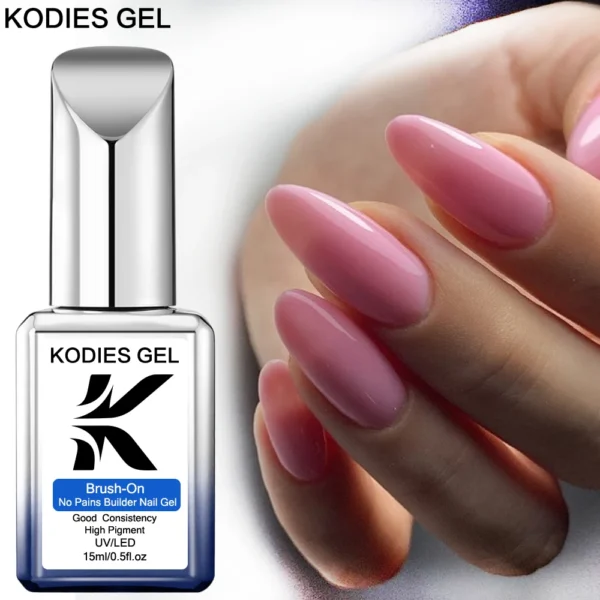 KODIES GEL Builder Nail Gel Polish In A Bottle 15ML Semi Permanent UV Pink Biabs Building Construction Gel for Extension Nailart