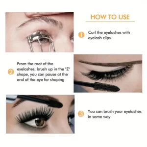 Waterproof 4D Mascara Thick Long Smudge-proof Plump Encrypted Long-lasting Curling Large Eye Makeup, Makeup Tools 4