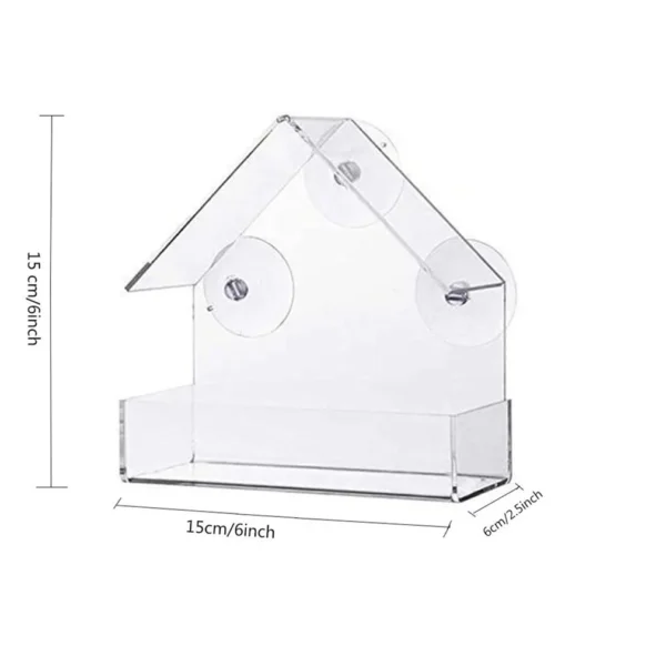 House Transparent Window Wild Bird Feeder Outdoor Removable Suction Cups Sliding Automatic Birds Feed Tray for Garden Patio Yard 5