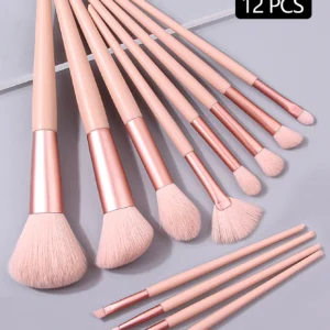 12Pcs Pink Makeup Brush Set Make Up Concealer Blush Powder Brushes Eye Shadow Highlighter Foundation Brush Cosmetic Beauty Tools 2
