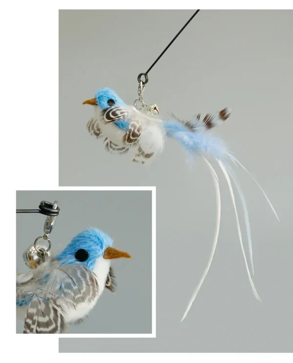 Handfree Bird/Feather Cat Wand with Bell Powerful Suction Cup Interactive Toys for Cats Kitten Hunting Exercise Pet Products 5