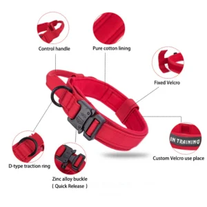 Pet Dog Collar Leash Set Nylon Material Durable Dog Collar Reflective Leash Pet Tactical Training Dog Collar Large Dog Leash Set 3